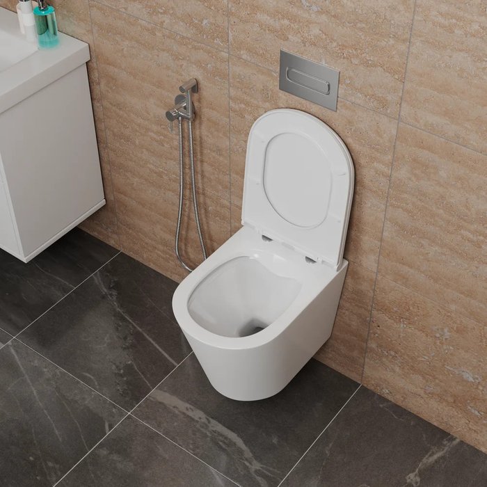 Унитаз подвесной Damp;K Venice белый, безободковый, с микролифтом - лучшие Чаши унитазов в INMYROOM