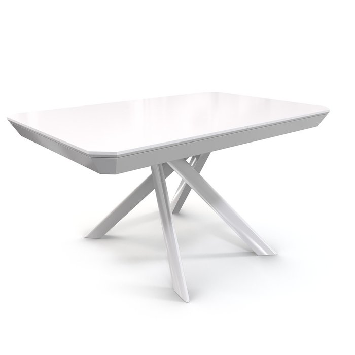 Раздвижной обеденный стол Bezzo белого цвета - лучшие Обеденные столы в INMYROOM