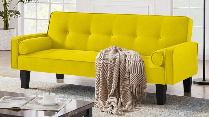 Диван Квебек желтого цвета - лучшие Прямые диваны в INMYROOM