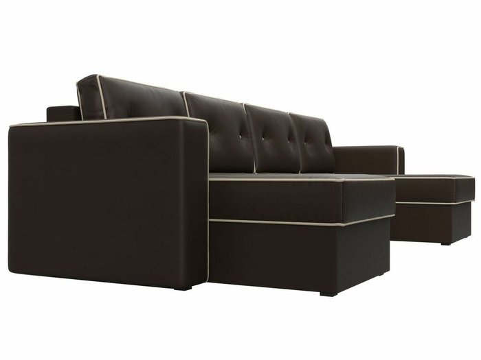 Угловой диван-кровать Принстон коричневого цвета (экокожа) - лучшие Угловые диваны в INMYROOM