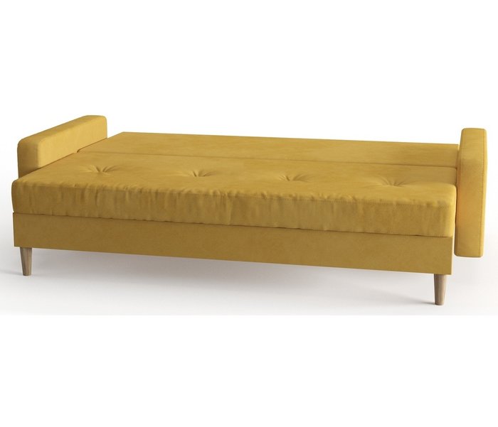 Диван-кровать из велюра Basel желтого цвета - лучшие Прямые диваны в INMYROOM