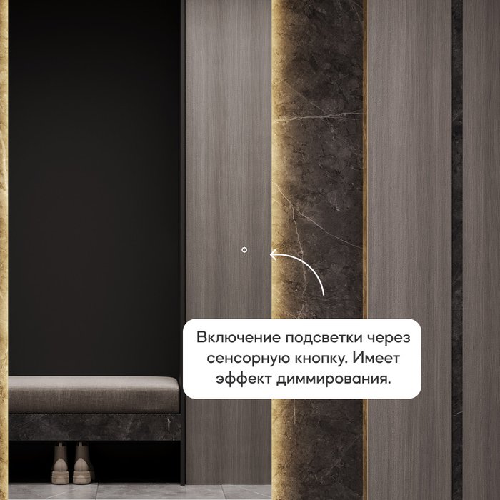 Настенное зеркало Halfeo NF LED XL 3000К с тёплой подсветкой и сенсорной кнопкой - лучшие Настенные зеркала в INMYROOM