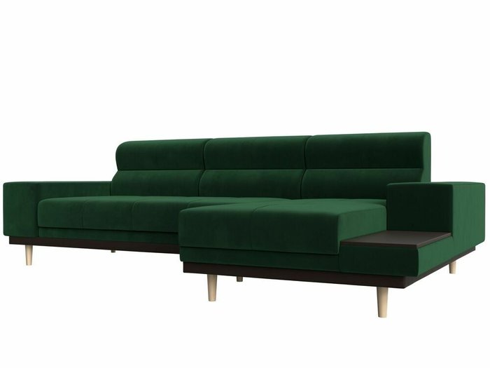 Угловой диван-кровать Леонардо зеленого цвета правый угол