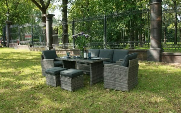 Комплект мебели Zoya серо-коричневого цвета - купить Комплекты для сада и дачи по цене 119900.0