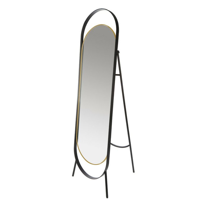 Зеркало напольное Вилла в черно-золотой раме - лучшие Напольные зеркала в INMYROOM