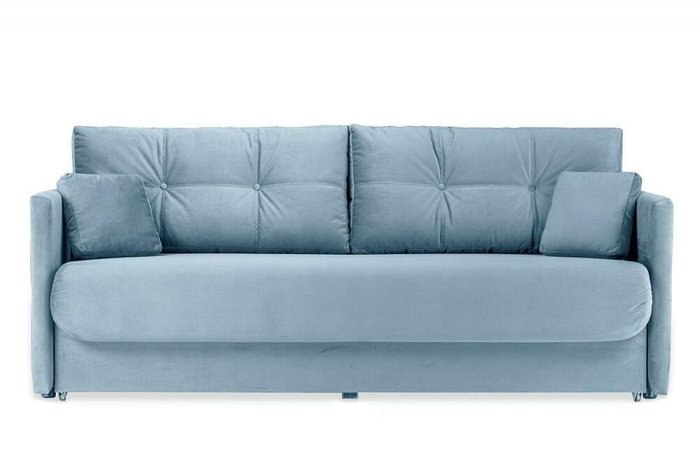 Прямой диван-кровать Шерлок голубого цвета