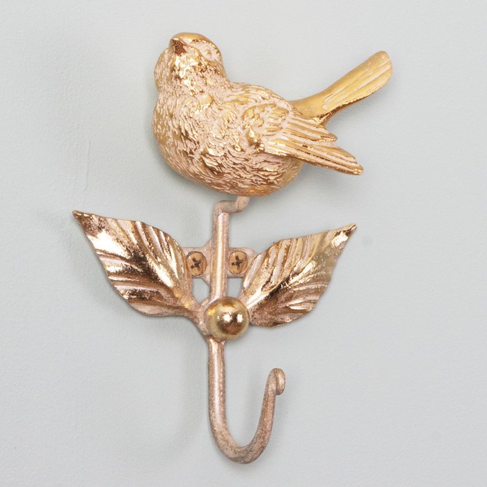 Настенный крючок Птичка Терра золотого цвета - купить Крючки по цене 4445.0