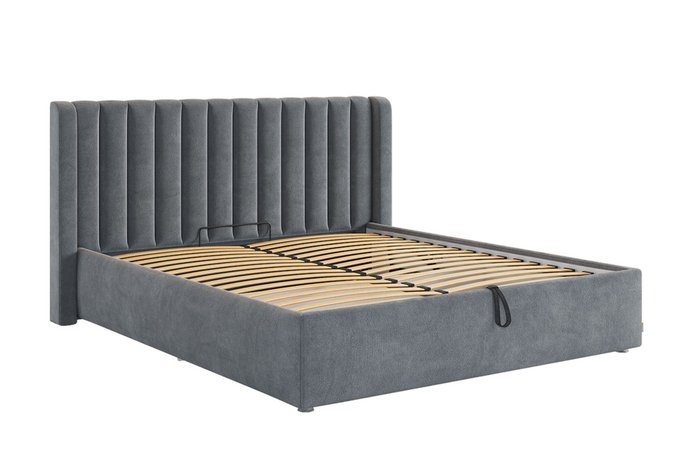 Кровать с подъемным механизмом Ева 160х200 темно-серого цвета - купить Кровати для спальни по цене 36380.0