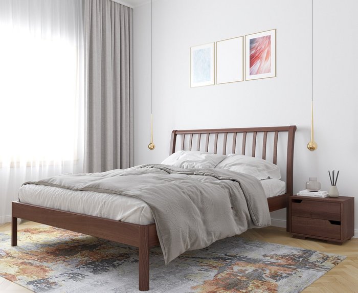 Кровать с ортопедическим основанием Stella 160х200 коричневого цвета - лучшие Кровати для спальни в INMYROOM