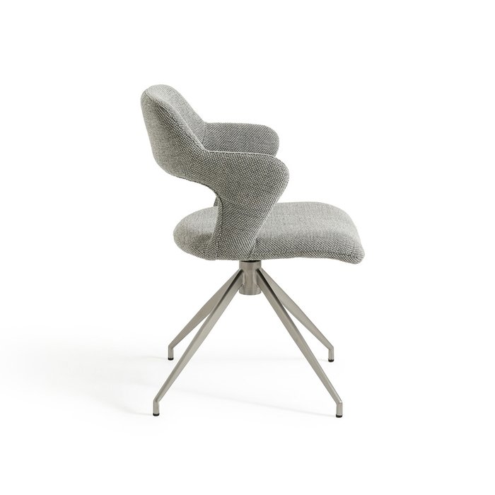 Кресло для столовой из рифленой ткани Asyar серого цвета - лучшие Интерьерные кресла в INMYROOM