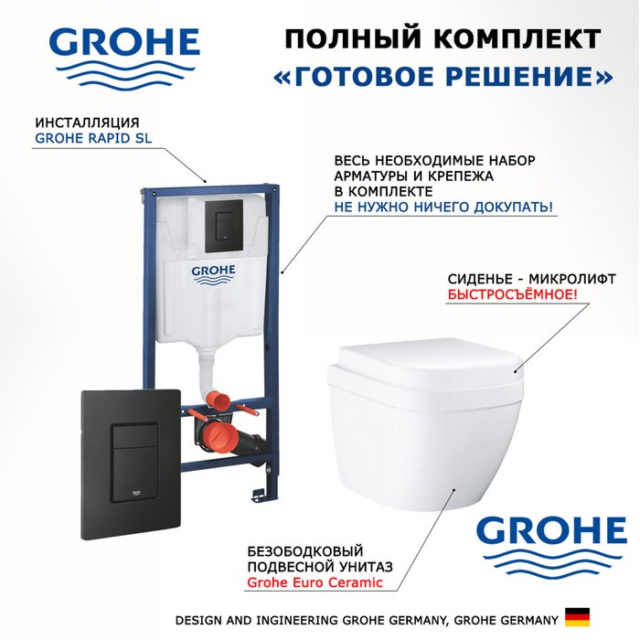 Комплект 3 в 1 инсталляция Rapid SL