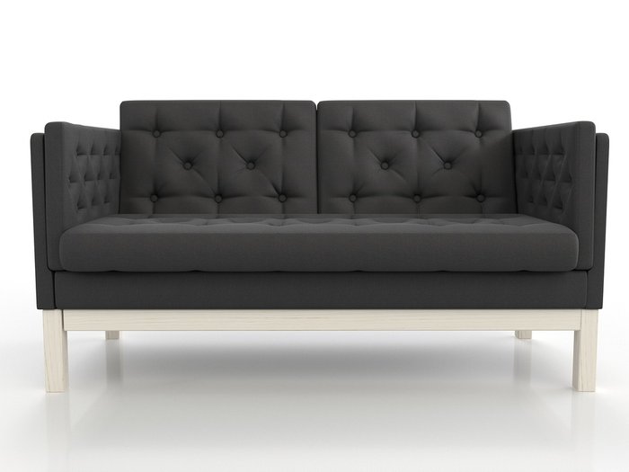 Диван Айверс М из массива сосны с обивкой черная рогожка - лучшие Прямые диваны в INMYROOM