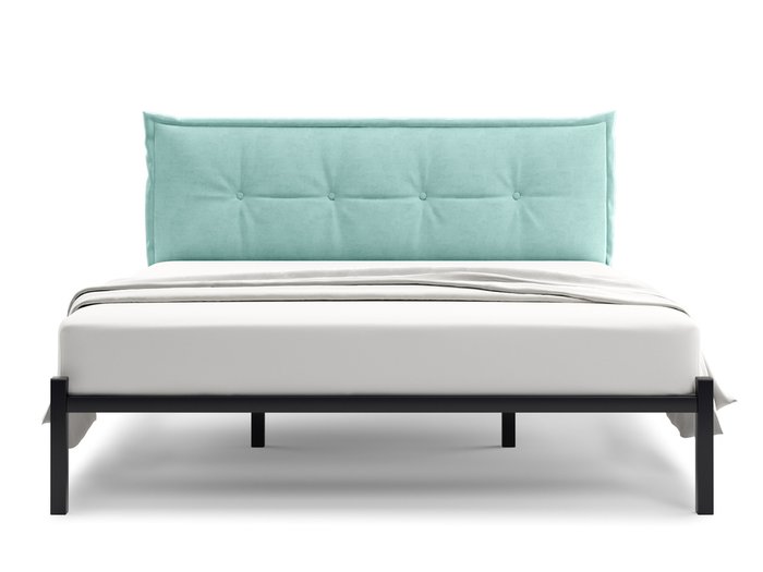 Кровать Лофт Cedrino 140х200 бирюзового цвета без подъемного механизма - купить Кровати для спальни по цене 15500.0