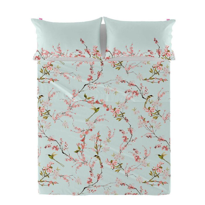 Простынь верхняя Chinoiserie 240x270 голубого цвета