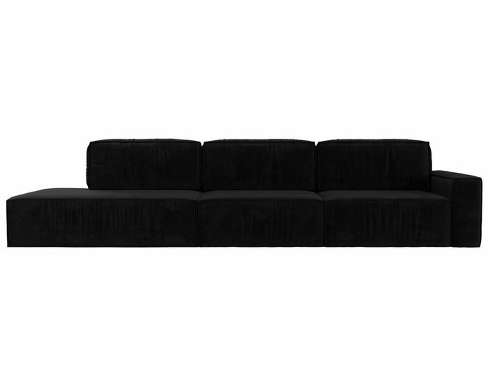 Диван-кровать Прага Модерн Лонг черного цвета подлокотник справа - купить Прямые диваны по цене 99999.0