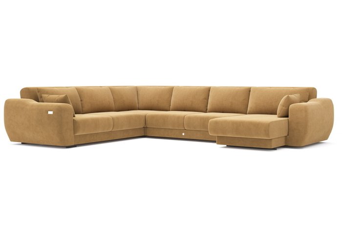 Модульный угловой диван-кровать бежевого цвета