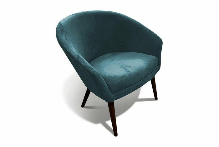 Кресло Тиана сине-зеленого цвета с ножками цвета венге