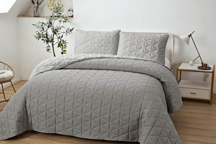 Набор из двух наволочек Фабрис №6 50х70 серого цвета - лучшие Чехлы для подушек в INMYROOM
