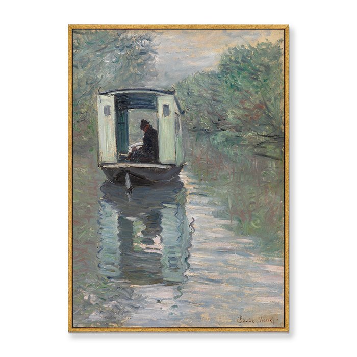 Репродукция картины на холсте The Studio Boat (Le Bateau-atelier), 1876г.