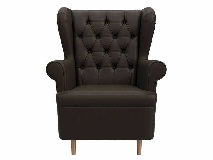 Кресло Торин Люкс темно-коричневого цвета (экокожа) - купить Интерьерные кресла по цене 25999.0