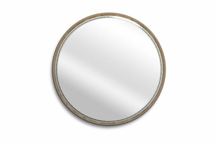 Зеркало настенное Wallstreet диаметр 66 в раме цвета серый дуб
