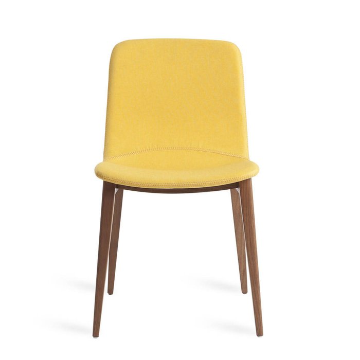 Стул желтого цвета на деревянных ножках  - купить Обеденные стулья по цене 32990.0