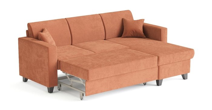Угловой диван-кровать Эмилио оранжевого цвета - лучшие Угловые диваны в INMYROOM