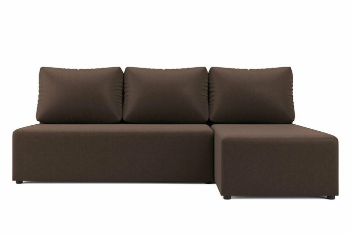 Угловой диван-кровать Консул коричневого цвета