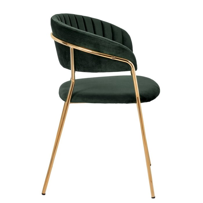 Стул Turin зеленого цвета с золотыми ножками - лучшие Обеденные стулья в INMYROOM