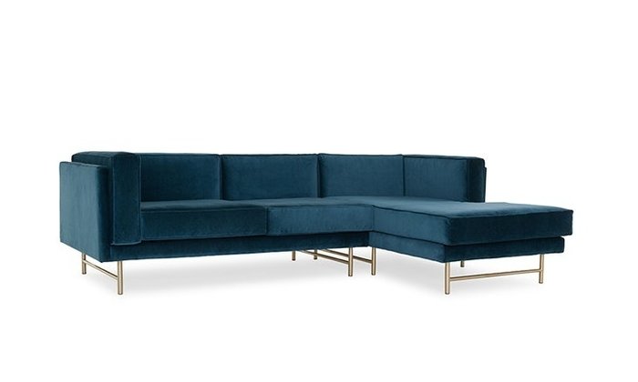 Модульный угловой диван синего цвета