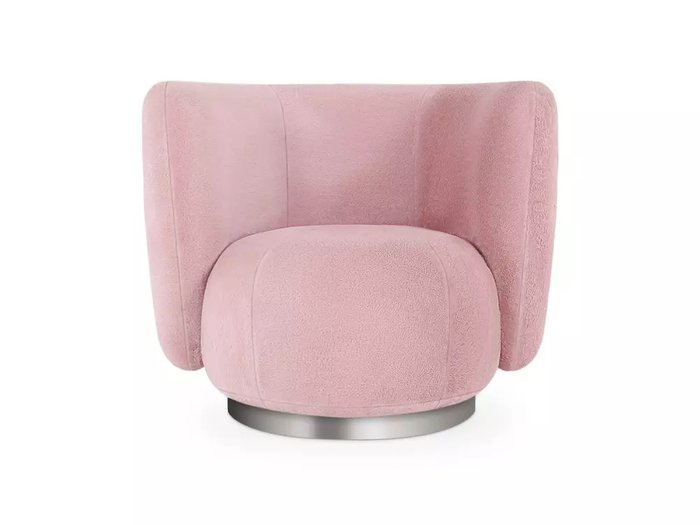 Кресло Lucca вращающееся розового цвета с основанием серого цвета - купить Интерьерные кресла по цене 65070