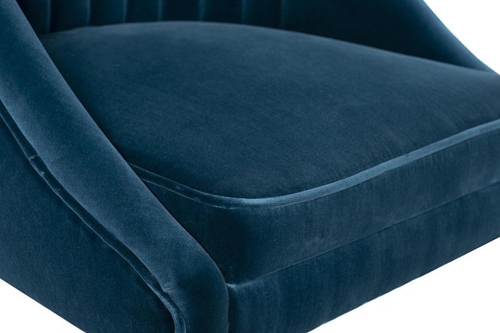 Стул в обивке из велюра синего цвета - лучшие Обеденные стулья в INMYROOM