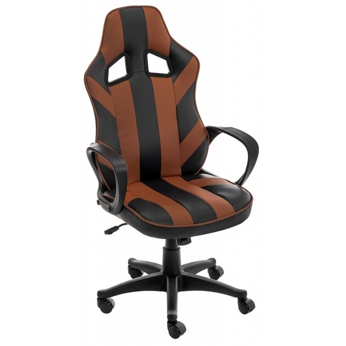Компьютерное кресло Lambo черно-коричневого цвета