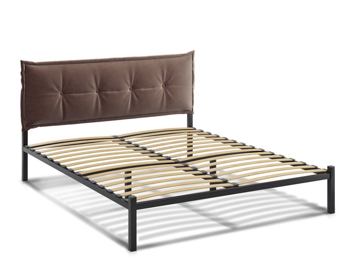 Кровать Лофт Cedrino 140х200 темно-коричневого цвета без подъемного механизма - лучшие Кровати для спальни в INMYROOM