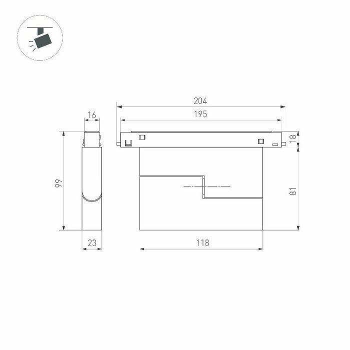 Трековый магнитный светильник Arlight MAG-ORIENT-DOTS-FOLD-S195-6W Day4000 (BK, 30 deg, 48V) 041921 - купить Трековые светильники по цене 7079.0 Трековый магнитный светильник Arlight MAG-ORIENT-DOTS-FOLD-S195-6W Day4000 (BK, 30 deg, 48V) 041921 - купить Трековые светильники по цене 7079.0