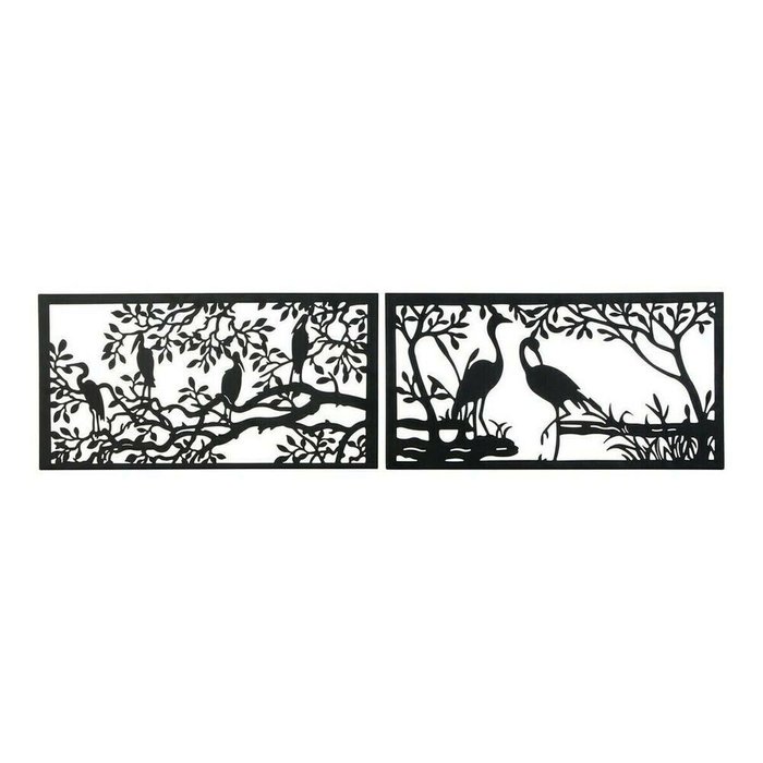 Декоративная фигура 96 x 1 x 50 cm Чёрный птицы (2 штук)