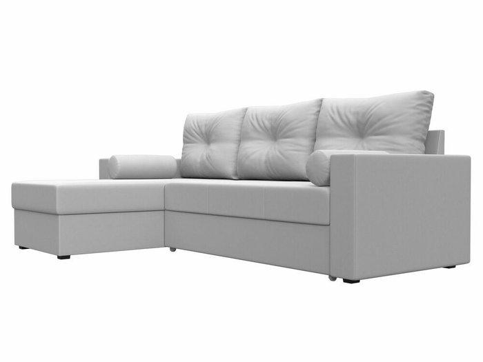 Угловой диван-кровать Верона белого цвета (экокожа) левый угол - лучшие Угловые диваны в INMYROOM
