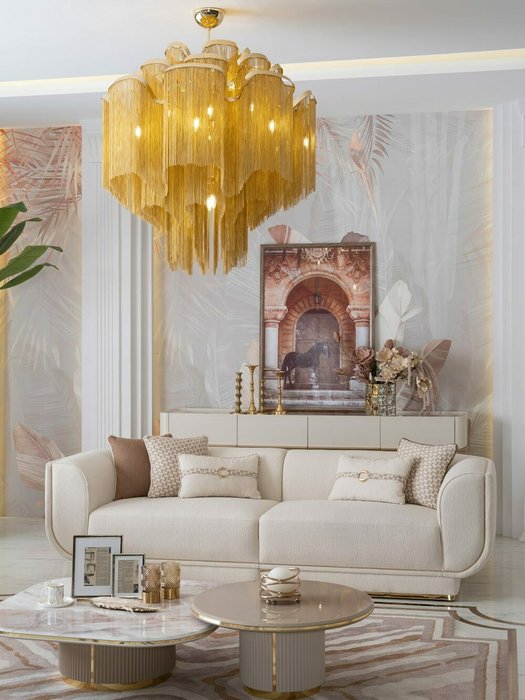 Диван Оскар 255 бежевого цвета - лучшие Прямые диваны в INMYROOM