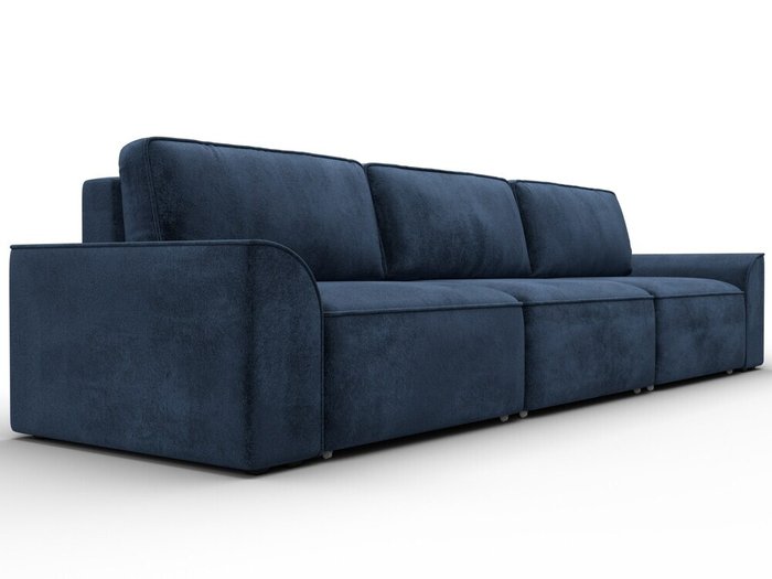 Диван-кровать Лига-048 Лонг темно-синего цвета - лучшие Прямые диваны в INMYROOM Диван-кровать Лига-048 Лонг темно-синего цвета - лучшие Прямые диваны в INMYROOM