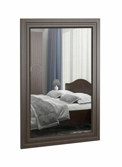 Зеркало настенное Монблан в раме темно-коричневого цвета - купить Настенные зеркала по цене 6665.0