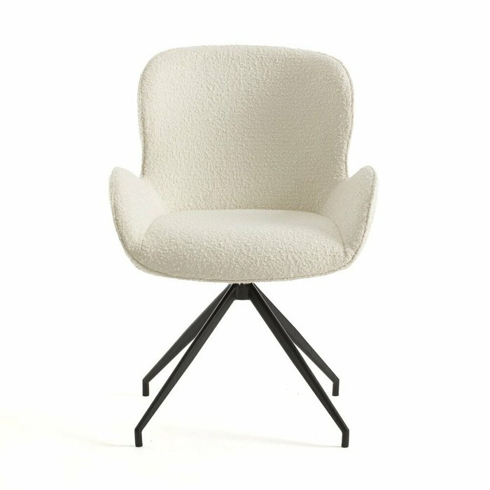 Кресло для столовой вращающееся из малой пряжи Asyar бежевого цвета - купить Интерьерные кресла по цене 31993.0