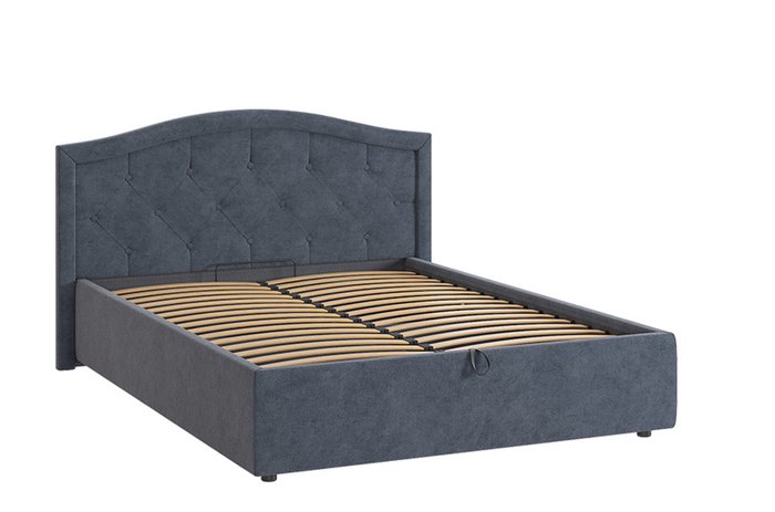 Кровать Верона 2 140х200 темно-синего цвета с подъемным механизмом  - купить Кровати для спальни по цене 30680.0