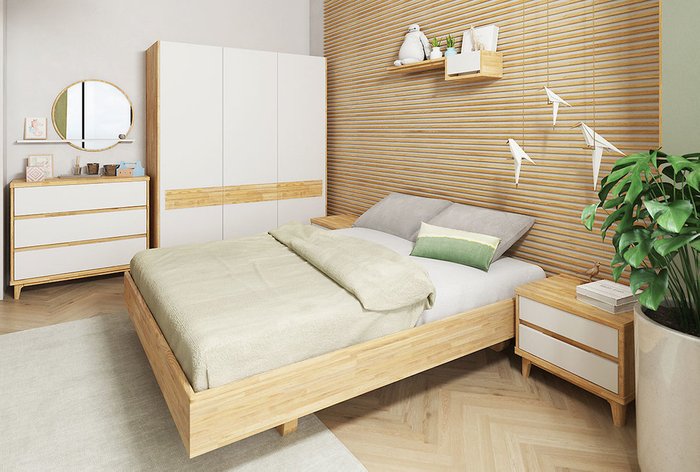Кровать Wallstreet 160х200 светло-коричневого цвета - купить Кровати для спальни по цене 45960.0