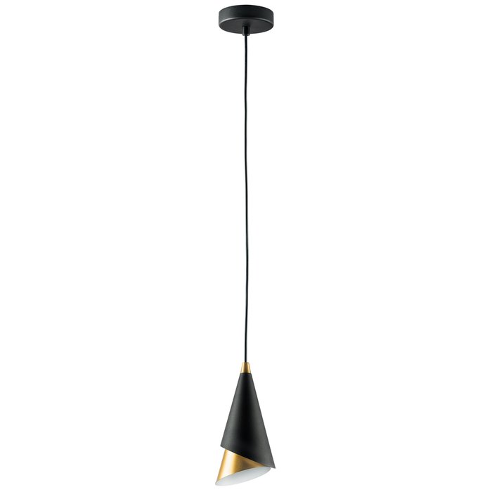 Подвесной светильник Cone черно-золотого цвета