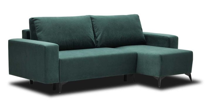 Угловой диван-кровать Эллен зеленого цвета