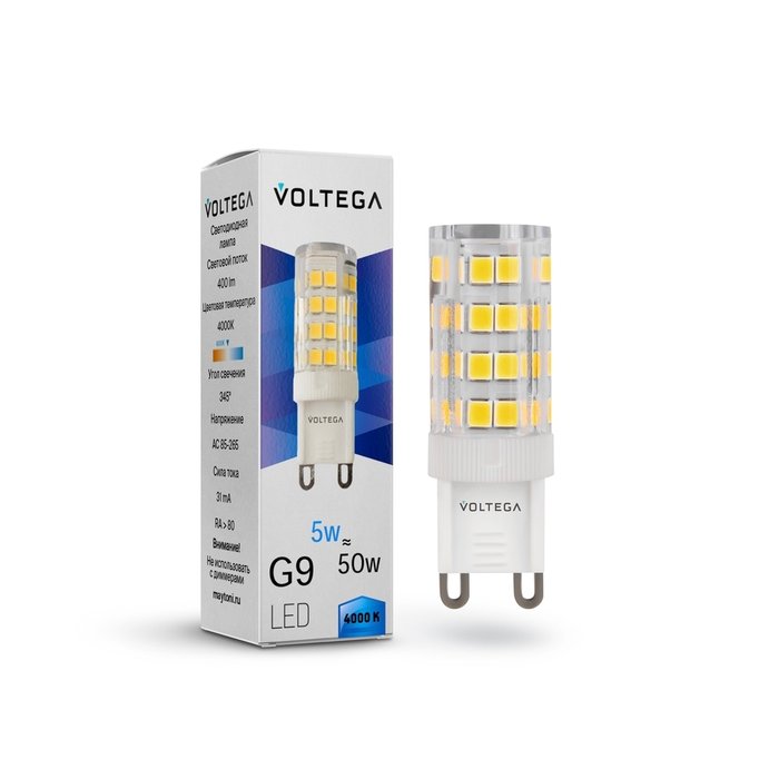 Лампочка Voltega 7186 Capsule G9 Simple капсульной формы - купить Лампочки по цене 175.0