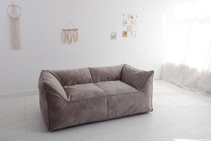 Диван Angle Velur серого цвета - купить Бескаркасная мебель по цене 41900.0 Диван Angle Velur серого цвета - купить Бескаркасная мебель по цене 41900.0