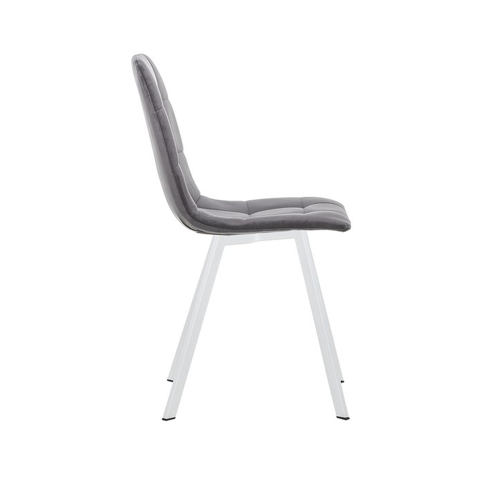 Стул Скай серого цвета с белыми ножками  - лучшие Обеденные стулья в INMYROOM