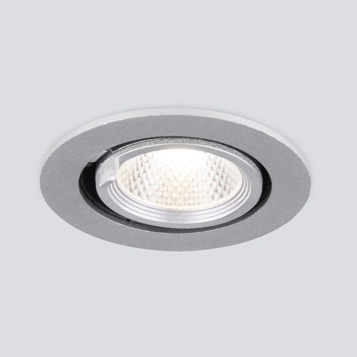 Встраиваемый точечный светодиодный светильник 9918 LED 9W 4200K серебро Osellu - купить Встраиваемые споты по цене 299.0