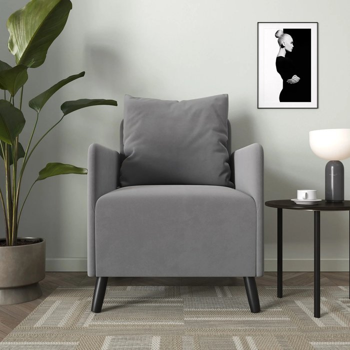 Кресло Будапешт серого цвета - купить Интерьерные кресла по цене 12990.0